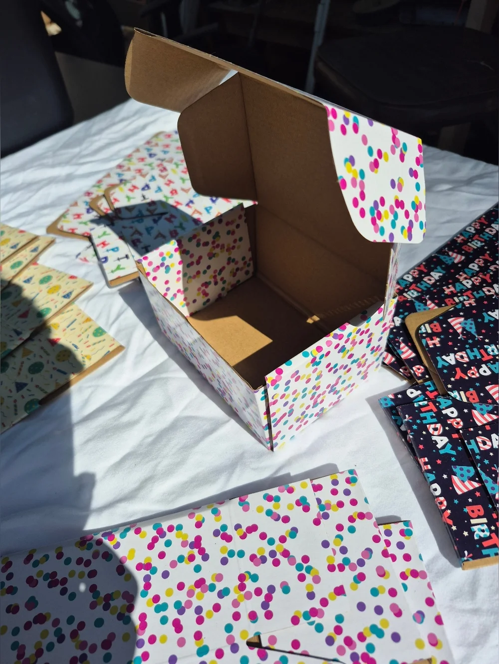 Unbranded Birthday Treat Box Bundle 14pc Colorful Foldable Cardboard
